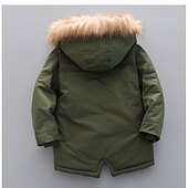 cheap Boy&#039;s Downs &amp; Puffer Jacket-Kids Boys&#039; Fleece Jacket Hoodie Jacket Outerwear Solid Color Long Sleeve Zipper Coat Outdoor Cotton Adorable Daily Yellow Pink Navy Blue Spring Fall 7-13 Years