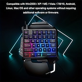 abordables Claviers-Clavier de jeu mécanique à une main, mini clavier de jeu portable rétroéclairé rvb