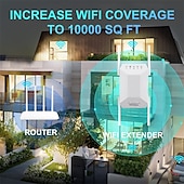 ieftine Routere Wireless-Wi-Fi extender 1200mbps 2.4g/5g dual band wireless internet wifi repeater/router/amplificator de semnal AP pentru casă extender de acoperire mai mare și amplificator de semnal