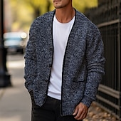 economico Maglioni Cardigan da uomo-Per uomo Felpa Maglione corto Cardigan Maglione A coste Maglia Standard Lavorato a maglia Liscio A V Top caldi Contemporaneo moderno Da tutti i giorni Per uscire Abbigliamento Inverno Rosso bordeaux