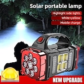 billige Lommelykter-bærbar solcellecampinglys - multifunksjonell LED-lommelykt for utendørs fotturer, strømbrudd - oppladbar og superlys