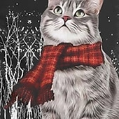 abordables Tops de Noël pour Enfants-Fille 3D Chat Tee-shirts Chemise manche longue 3D effet Automne Hiver Actif Mode Le style mignon Polyester Enfants 3-12 ans Col Ras du Cou Extérieur Casual du quotidien Standard