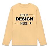 tanie odzież męska na zamówienie-unisex, niestandardowa, 100% bawełniana koszula z długim rękawem i okrągłym dekoltem, wiosna&amp;amp; jesienne bluzki czarny biały żółty niebieski szary