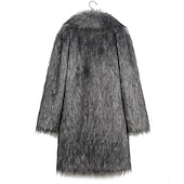 abordables Manteaux &amp; vestes-Homme Manteau d&#039;hiver Veste d&#039;Hiver Manteau en fausse fourrure Extérieur Usage quotidien Chaud Poche Automne Hiver Plein Mode Vêtement de rue Revers Normal Noir Blanche Jaune Marron Gris Claire Veste