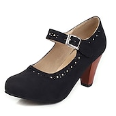 cheap Block Heels-Women&#039;s Vintage Brown Mary Jane Pumps with Buckle Strap and Block Heel - Perfect for Office and Casual Wear
