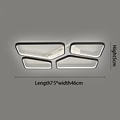 economico Lampade da soffitto-plafoniera a led design geometrico 48/75cm lampadario moderno a sospensione in metallo 4/6/8 teste lampada a sospensione a led plafoniera a sospensione creativa in nero per soggiorno ristorante bar