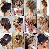 economico Chignon-Chignon Chignon A cordoncino Capelli sintetici Pezzo di capelli Estensione capelli Liscio Feste Giornaliero Serata e festa A1 A2 A3
