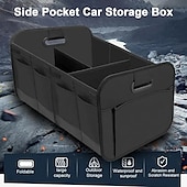 cheap Car Organizers-Trunk Organizer For Car, Collapsible Multi-Compartment Car Organizers Foldable And Waterproof, 600D Oxford Polyester, Suitable For Most Models