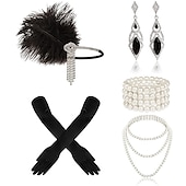 economico Accessori e altro-Anni 1920 Il grande Gatsby Abiti Il grande Gatsby Invitato al matrimonio Halloween Halloween Ricevimento di nozze Addio al Nubilato Adulti Guanti Orecchini Collana Tutte le stagioni