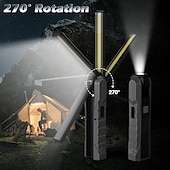 cheap Work Lights-2pcs LED Work Light Rechargeable Flashlight Mechanic Lights with Magnetic Base, Tool Gifts for Dad Men 4 Modes Bright Inspection Torch Light for Car Repair, Garage, Emergency, BBQ and Camping