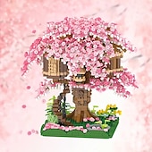 cheap Building Toys-2028PCS Pink Sakura Tree House Building Blocks - Cherry Blossom DIYToys for Kids - Perfect Gift ldea! (Not Sets)