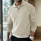 billige genser for menn-Herre Genser Pullover genser Riflet Strikke Avklipt Strikket Aftæpning Moderne Moderne Dagligdagstøy Ut på byen Klær Høst vinter Svart Brun M L XL
