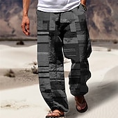 economico Pantaloni casual stampati da uomo-Banda Informale Per uomo Stampa 3D Pantaloni Esterno Strada Per uscire Poliestere Giallo Viola Arancione S M L Vita normale Elasticità Pantaloni