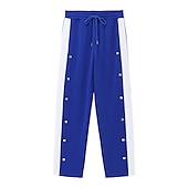 お買い得  スウェットパンツ-男性用 スウェットパンツ ワイドレッグスウェットパンツ ジョガー ズボン ストレートレッグスウェットパンツ ドローストリング 弾性ウエスト サイドボタン 平織り 履き心地よい 高通気性 アウトドア 日常 お出かけ ファッション カジュアル ブラック ホワイト