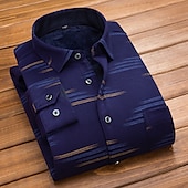 preiswerte Herren-Oberhemden-Herren Oberhemd Kariertes Hemd trachtenhemd Kragenhemd Fleece-Shirt Knopfhemd Overshirt Plaid / Karomuster Hochzeit Party A B C D Langarm Quadratischer Ausschnitt Winter Bekleidung Warm