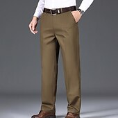 economico Chino-Per uomo Pantaloni Chino Pantaloni chino Tasche Liscio Comfort Traspirante Esterno Giornaliero Per uscire Di tendenza Informale Nero Cachi