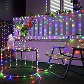 billige Soldrevet-1 stk solar led gardin krans på vinduet utendørs vanntette eventyrlys 8 lysmoduser for festival nyttår dekor led lys juledekorasjon, halloween dekorasjoner lys utendørs skinn
