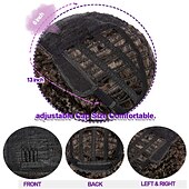 economico Parrucche trendy sintetiche-parrucche ricci per donne nere - parrucca riccia afro crespa con frangia biondo bicolore misto marrone colore parrucche sintetiche resistenti al calore parrucche per feste di Natale