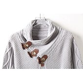 voordelige pullover voor heren-Voor heren Trui Coltrui Kabel Haakwerk breien Normaal Klassiek Effen / effen kleur Opstaande boord Basic Kleding Raglan mouwen Winter Kameel Zwart S M L