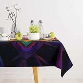 abordables Manteles-Mantel rectangular para mesa, manteles lavables resistentes a las arrugas para reuniones familiares, mesa de comedor