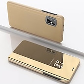 abordables Carcasas Samsung-teléfono Funda Para Samsung galaxia S24 S23 S22 S21 S20 Ultra Plus FE A54 A34 A14 A72 A52 A42 A71 A51 A31 Note 20 Ultra 10 Plus S25 Ultra Funda Completa con Soporte Espejo Activación al abrir