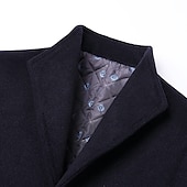 billiga Trenchcoat för män-Herr Vinterkappa Yllekappa Rock Kavaj Kontor Företag Vinter Ylle Vindtät Varm Ytterkläder Kläder Yrke / Affär Ensfärgat Ficka Hög krage Enkelknäppt med Ett Knapphål
