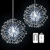 voordelige Batterij String Lights-0,3 m Verlichtingsslingers 200 LEDs EL Warm wit Koel wit Blauw Vuurwerk / Starburst Lights Vakantie Bruiloft Kerst decoratie 5 V