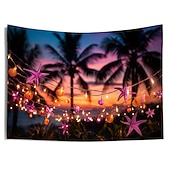 Недорогие Тапестри́ на океа́нском пляже-Пляжное освещение, подвесной гобелен, настенное искусство, большой гобелен, фреска, декор, фотография, фон, одеяло, занавеска, украшение для дома, спальни, гостиной
