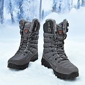 お買い得  冬と雪のブーツ-ファー裏地付きメンズ断熱冬用スノーブーツ - 寒い天候や雪の降る条件に適した防水、滑り止めアウトドアブーツ