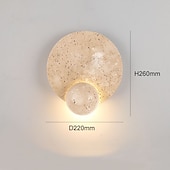economico Luci da parete-lampade da parete in pietra design rotondo a parete, moderne lampade da parete a led per interni con 3 luminosità, lampade da parete per camera da letto soggiorno corridoio cucina 110-240v