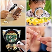 abordables Outillage à Main-Loupe de lecture portative 30x, loupe éclairée, lentille de microscope, montre de bijoux, loupe avec lumière led