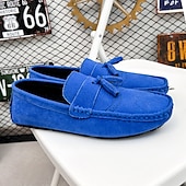 cheap Men&#039;s Slip-ons &amp; Loafers-Men&#039;s Green Suede Loafers – Casual Slip-On Moccasins with Non-Slip Sole for Driving &amp; Everyday Wear