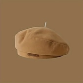 billige Hatter-1 stk trendy tilfeldig brun britisk beret med bokstav lappet for kvinner høst vinter maler fedorahatt