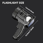 baratos Luzes de trabalho-Holofote portátil de 1 unidade, luz de flash forte, tocha doméstica led poderosa, lanterna de pesca à prova d&#039;água ao ar livre, holofote recarregável usb com filtro de lente de 3 cores vermelho azul