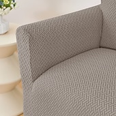 abordables Cubierta de sillón y silla sin brazo-Funda elástica para sofá individual color burdeos, funda de licra antiarañazos para gatos y perros, protector lavable para sofá de 1 plaza con base elástica