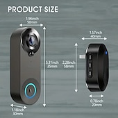 olcso Videós kaputelefonok-wifi csengő továbbfejlesztett csengő kamera vezeték nélküli 2.4g wifi intelligens ajtócsengő éjjellátó funkcióval pir érzékelő emlékeztető támogatás 32g tf kártya fényképezésre alkalmas kaputelefon