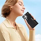 Недорогие Чехлы для Samsung-телефон Кейс для Назначение SSamsung Galaxy S24 S23 S22 S21 S20 Ultra Plus FE Note 20 Ultra 10 Plus S25 Ультра Кейс на заднюю панель Кошелек для карт со стендом Молния с ремешком ТПУ Кожа PU