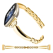 olcso Fitbit óraszíjak-Smart Watch Band Kompatibilis valamivel FitBit Versa 4, Sense 2, Versa 3, Sense ötvözet Okos óra Szíj Női Csillogás Kristály Ékszer karkötő Csere Karszalag