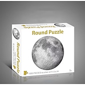 economico Puzzle-creativo 1000 pezzi di carta bianca piatta carta addensata puzzle circolare luna amore mare puzzle giocattolo per adulti