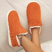 ieftine Flip-Flops de Damă-papuci de casă roz de pluș pentru femei, cu căptușeală din lână – pantofi confortabili, anti-alunecare, pentru confortul casei