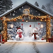 Χαμηλού Κόστους Γκαράζ &amp; Πινακίδες Πόρτας-χριστουγεννιάτικη διακόσμηση πόρτας εξωτερικού χώρου γκαράζ κάλυμμα χιονάνθρωπος Χριστουγεννιάτικο πανό πόρτας πάρτι μεγάλης πόρτας τοιχογραφία διακόσμηση σκηνικού για διακοσμήσεις τοίχου σπιτιού