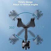 お買い得  キャンプとハイキング-車用電話マウント、360°回転可能&amp;格納式車載電話ホルダーマウント多機能バックミラー電話ホルダー車用調整可能なユニバーサル携帯電話ホルダーすべてのスマートフォンと互換性あり