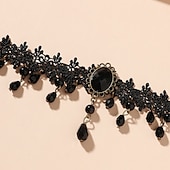 billige Tilbehør og mer-halskjede blonder choker halskjede punk &amp;amp; gotisk blonder legering for disco cosplay karneval kvinners kostyme smykker mote smykker