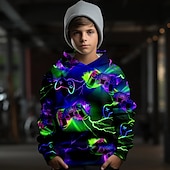tanie 3D sporty i gry dla chłopców-Dla chłopców 3D Gra Bluza z Kapturem Pullover Długi rękaw Druk 3D Jesień Zima Moda Moda miejska Nowoczesne Poliester Dzieci 3-12 lat Na zewnątrz Codzienny Regularny
