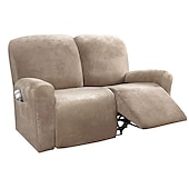 economico Poltrone reclinabili e poltrone wingback-copridivano reclinabile componibile fodera 1 set di 6 pezzi microfibra elasticizzata alta elasticità bordeaux rosso velluto di alta qualità copridivano copridivano per 2 posti cuscino divano