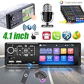 お買い得  車用Bluetoothキット/ハンズフリー-4.1インチ カーMP5プレーヤー 1DIN HD容量性タッチスクリーン カーステレオオーディオラジオサポート ワイヤレスSWCリモート/電話充電ポート/ハンズフリー通話/ミラーリンク/USB/TFカード/AUX-IN/FMラジオ受信機