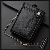 economico porta carte e custodie-portafoglio da uomo in pelle combinazione porta carte d&#039;identità in pelle pu con design a catena antifurto