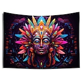  gobelin ze światłem czarnym uv reaktywny świecący w ciemności świecący neonowy impreza trippy mglisty faraon egipt wiszący gobelin sztuka ścienna mural do salonu sypialni