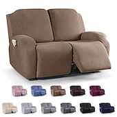 cheap Recliner Chair Cover-Loveseat 3 Seater Burgundy Recliner Covers Cover for Large Reclining Chair Slipcover Seat Reversible Washable Protector with Elastic Adjustable Straps for Kids Pets