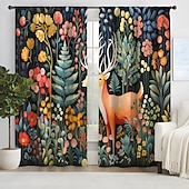 billiga Gardiner och draperier-2 paneler gardiner för vardagsrum sovrum, blommor gardin draperier för sovrum dörr kök fönster behandlingar värmeisolerade rum mörkare